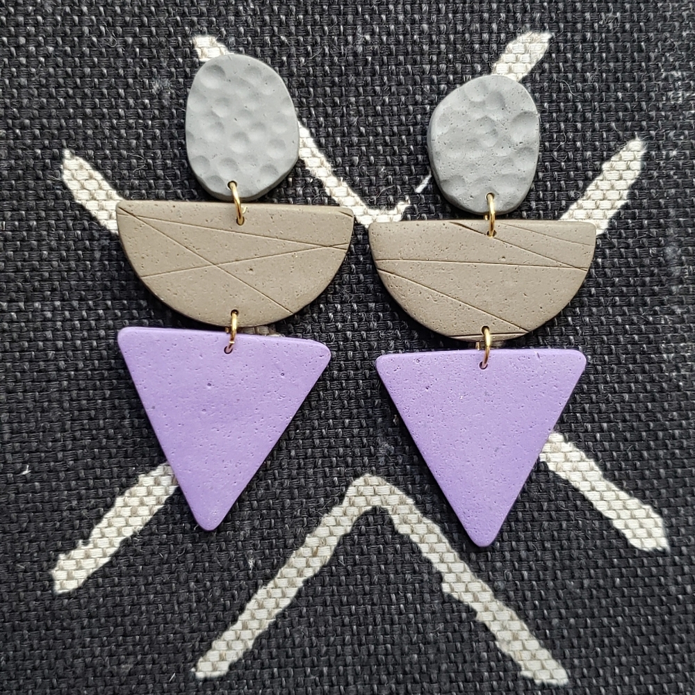Geometric Polymer Clay Earrings